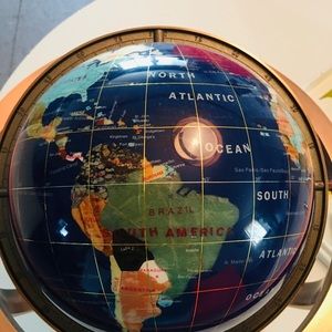 Globe, precious stones, copper